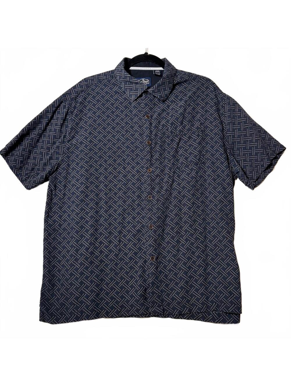 Nat Nast Luxury Originals Shirt Mens XL Silk Cotton Geometric